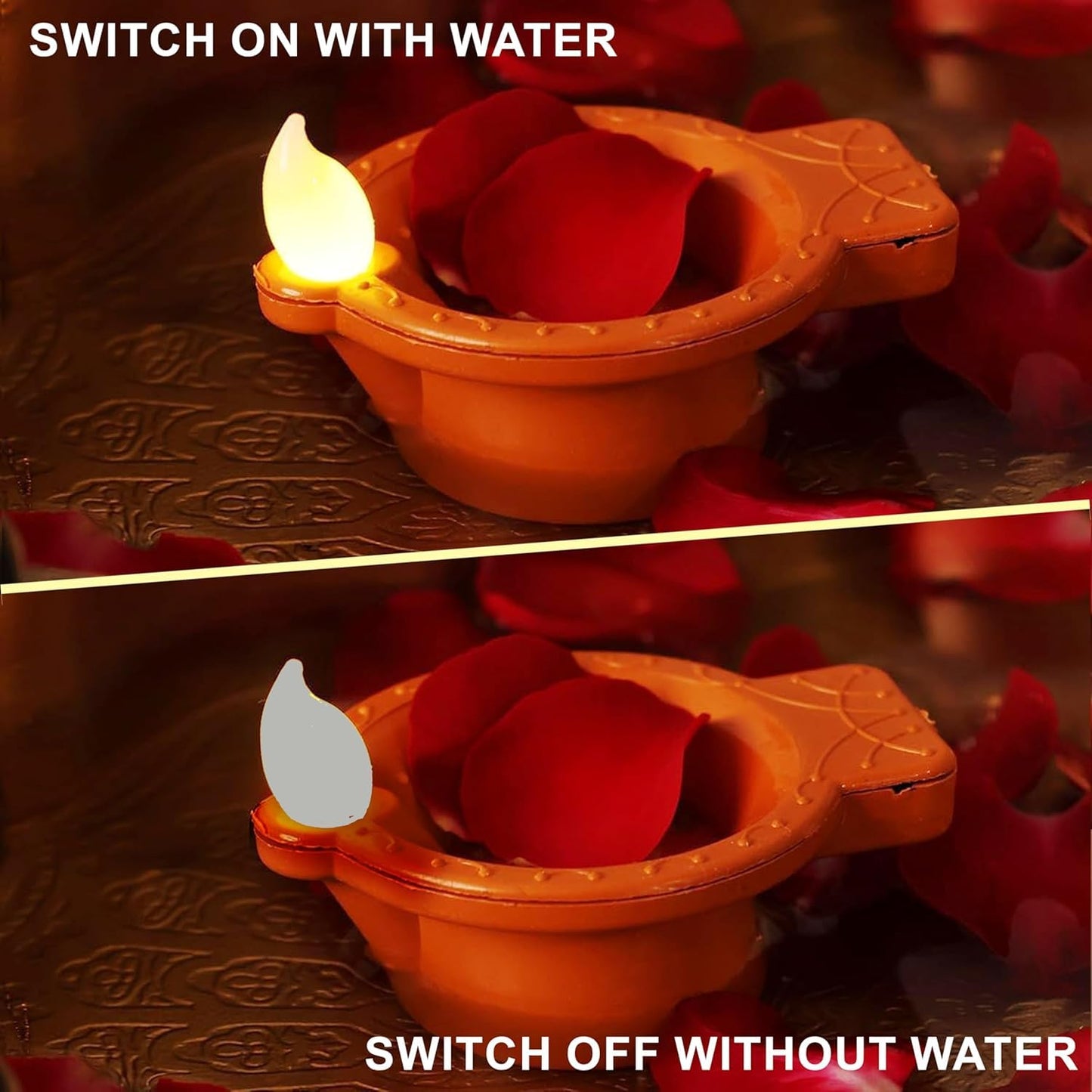 LED Light Water Sensor Diyas Plastic with, Ambient Lights, (Pack of 6/12/18/24)